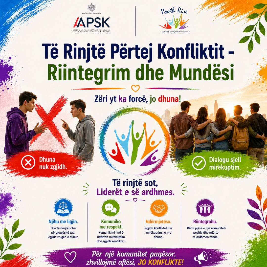 Posteri i projektit Të Rinjtë Përtej Konfliktit